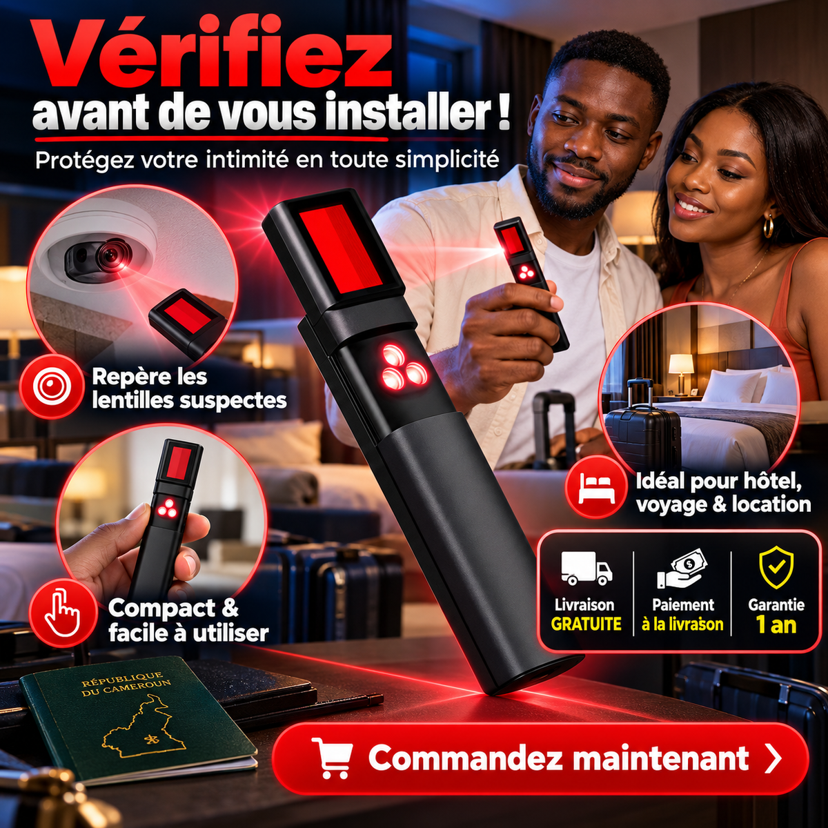 🚨 Détecteur de Caméras Cachées™ – Vérifiez Avant de Vous Installer ! 🔒