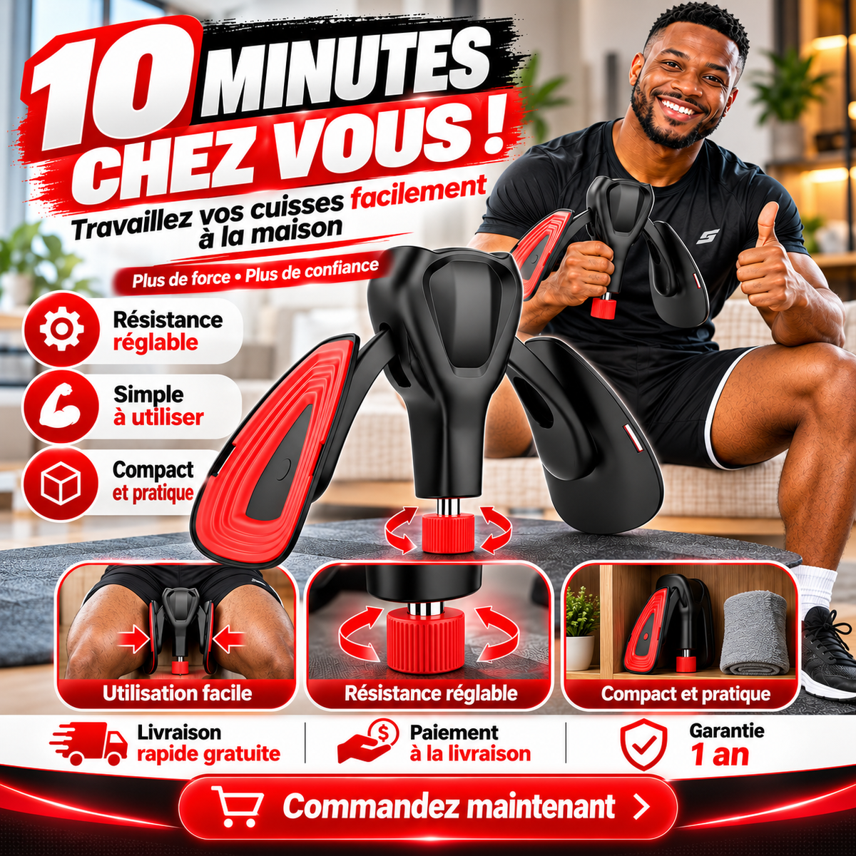 Entraîneur de Cuisses & du Bassin Pro™ – Force, Endurance & Confiance Masculine