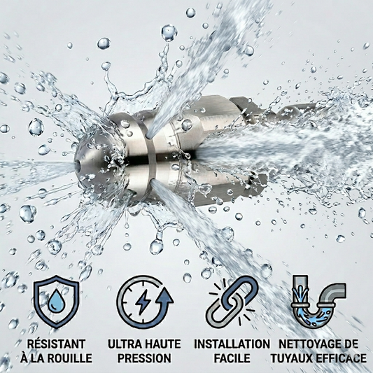 🔩 -50% IMMÉDIAT 💥 Buse de débouchage haute pression en acier inoxydable ultra résistante