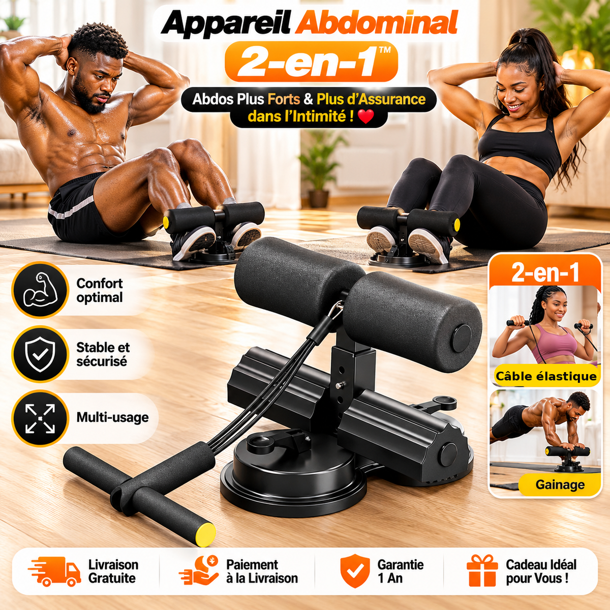 Appareil Abdominal 2-en-1™ – Abdos Plus Forts & Plus d’Assurance dans l’Intimité